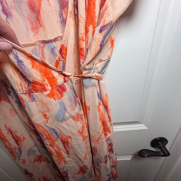 Halogen orange/pink cloud wash wrap dress s: 2x - Picture 5 of 7